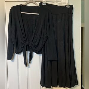 Comfy USA Black Women's Skirt Set